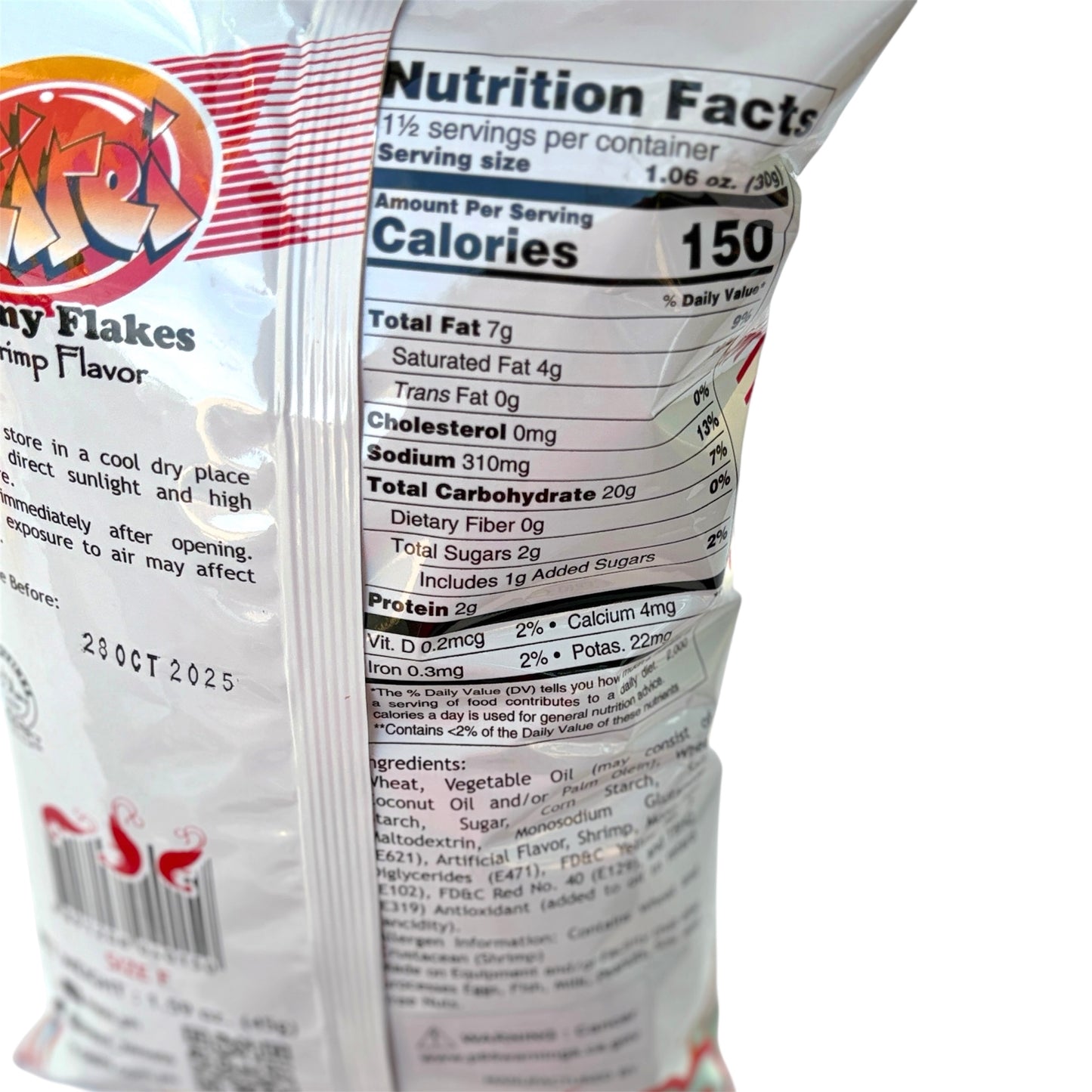 Oishi Kirei Yummy Flakes Shrimp Flavor Net Wt 1.59oz. (45g)