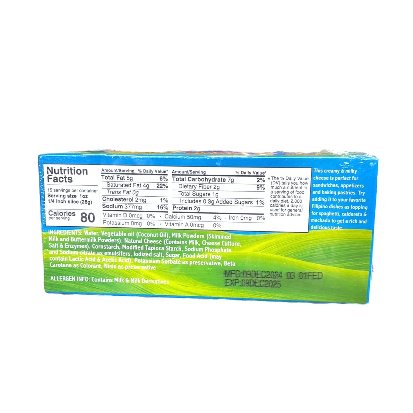 Edelicious Cheese 430g Creamy Filipino Classic Cheese for Your Favorite Recipes