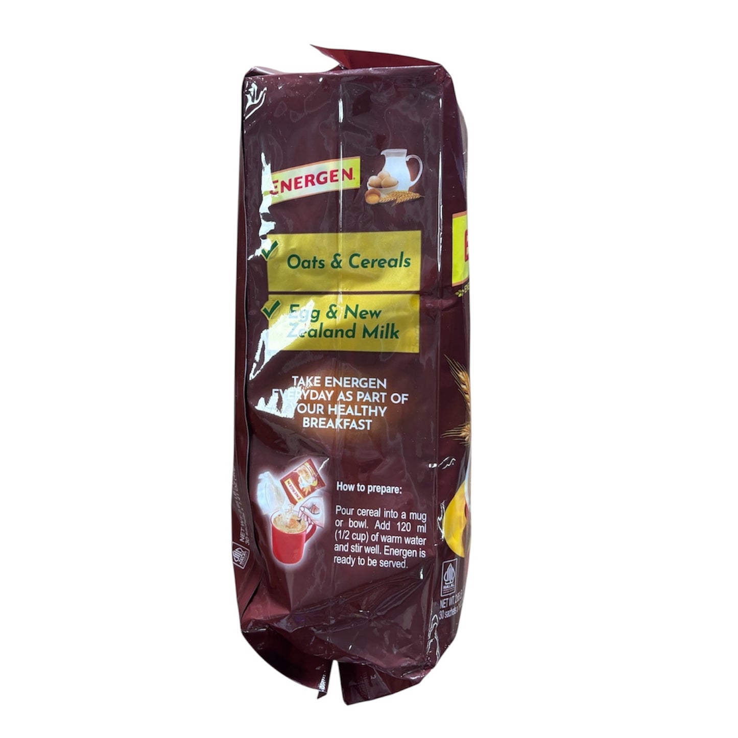 Energen Cereal Chocolate Bag Net wt. 2.65LB 30 Sachet Chocolate Oats Cereal