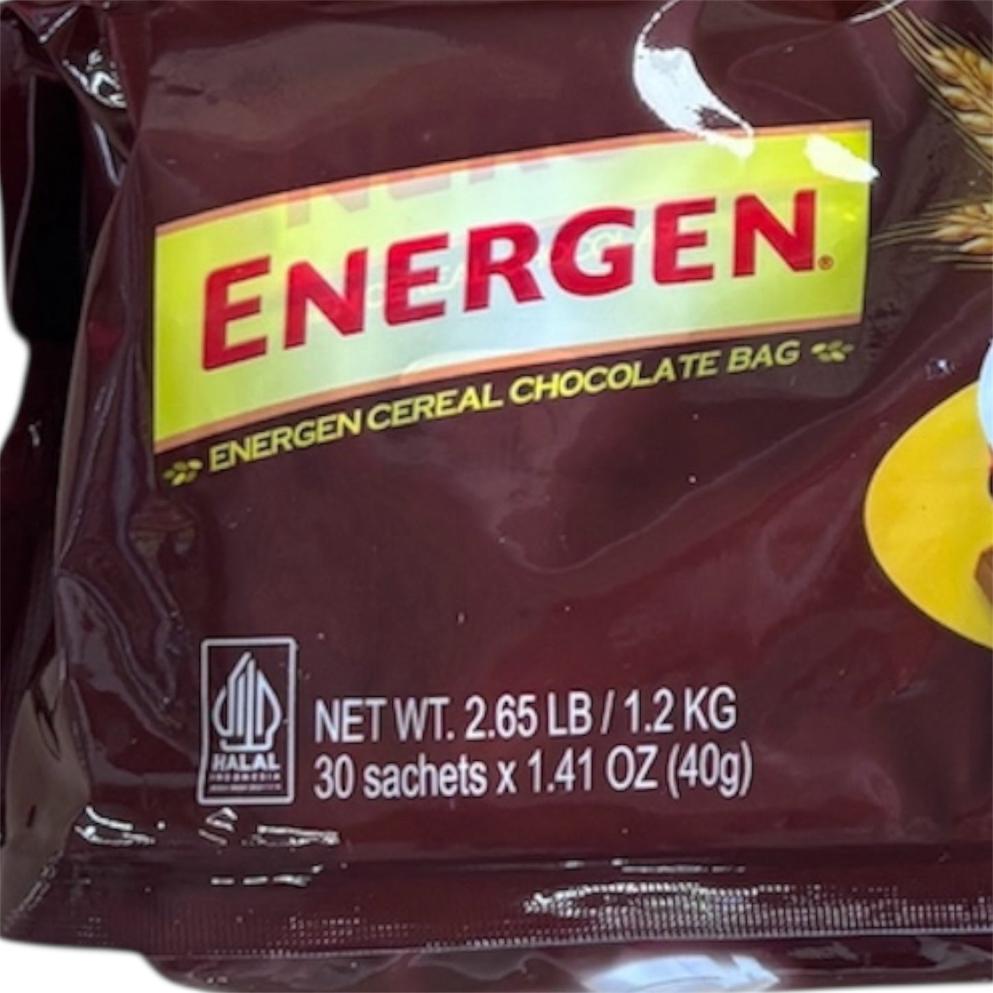 Energen Cereal Chocolate Bag Net wt. 2.65LB 30 Sachet Chocolate Oats Cereal