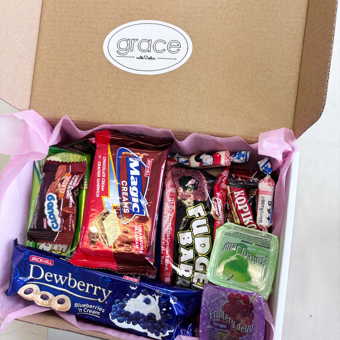 (Philippine) Asian Snack Gift Box Filipino Cracker Snack Box 12 pcs of Cracker Snacks & Candy Mix Gift Set Party Favor