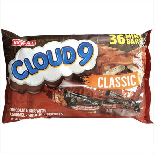Jack 'n Jill Cloud 9 Classic Chocolate Mini Bar Party Pack - 36 Mini Bars Per Pack 8.89 Oz