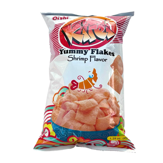 Oishi Kirei Yummy Flakes Shrimp Flavor Net Wt 1.59oz. (45g)