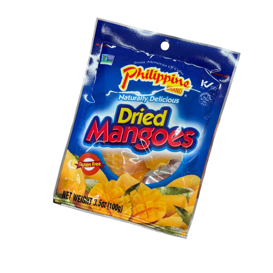 Philippine Brand -  Gluten Free Naturally Delicious Dried Mangoes - Net Wt 3.05oz(100g)