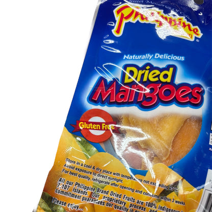 Philippine Brand -  Gluten Free Naturally Delicious Dried Mangoes - Net Wt 3.05oz(100g)